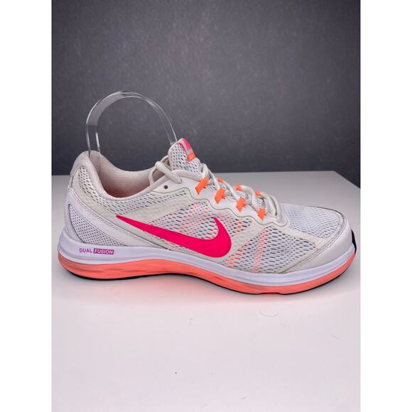 Nike Dual Fusion Run 3 Running Shoes Womens Sz 9 US 653594-100 White/Hyper Pink - Picture 6 of 14